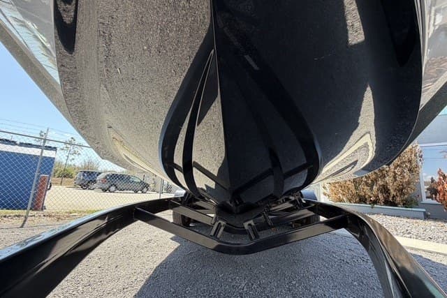 2022 Nautique Super Air Nautique G25 boat hull on trailer, close-up view.